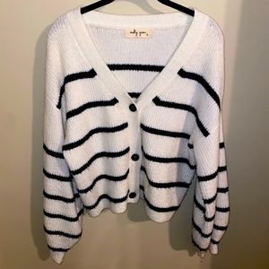 Oversized striped button up sweater from Molly Green